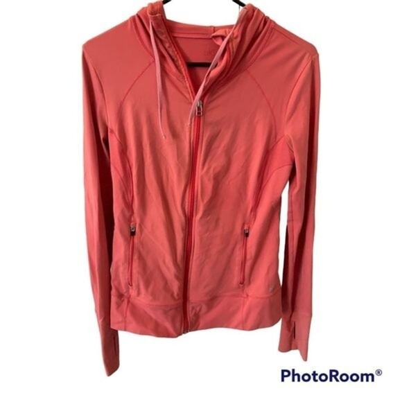 Alo Coral Pink zip up fitted workout jacket size small - Picture 1 of 6